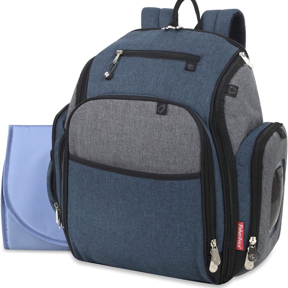 New-Fisher-Price Kaden Backpack in Blue and Gray - Picture 1 of 7